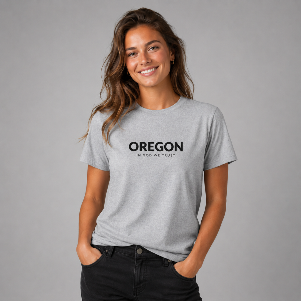 Oregon All State In God We Trust Front Design Unisex Everyday Tee