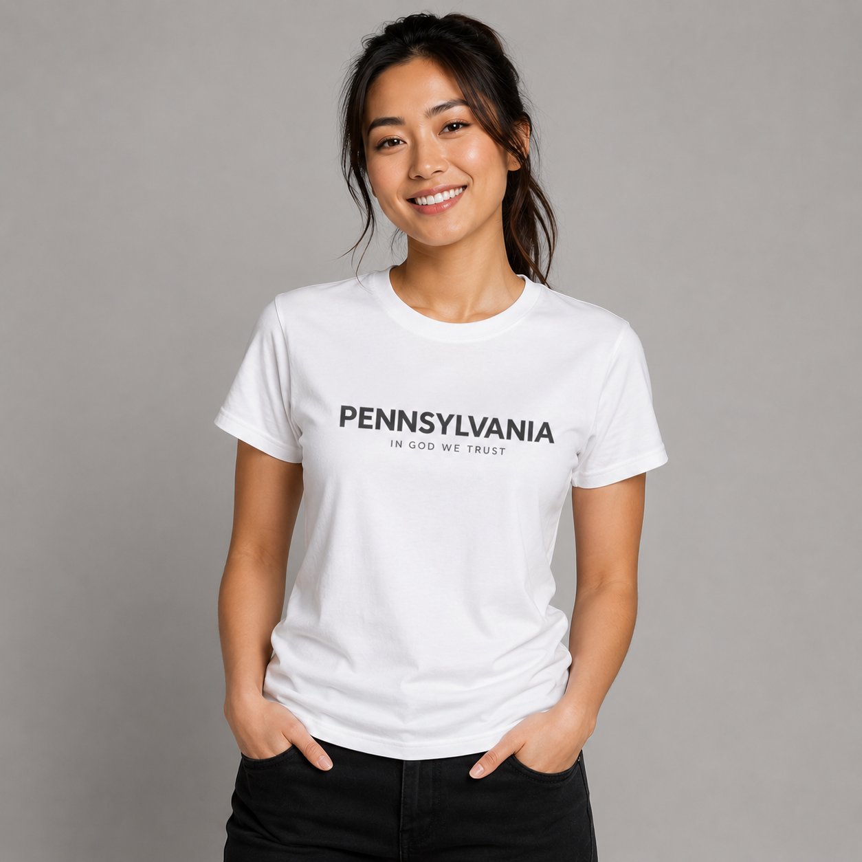 Pennsylvania All State In God We Trust Front Design Unisex Everyday Tee