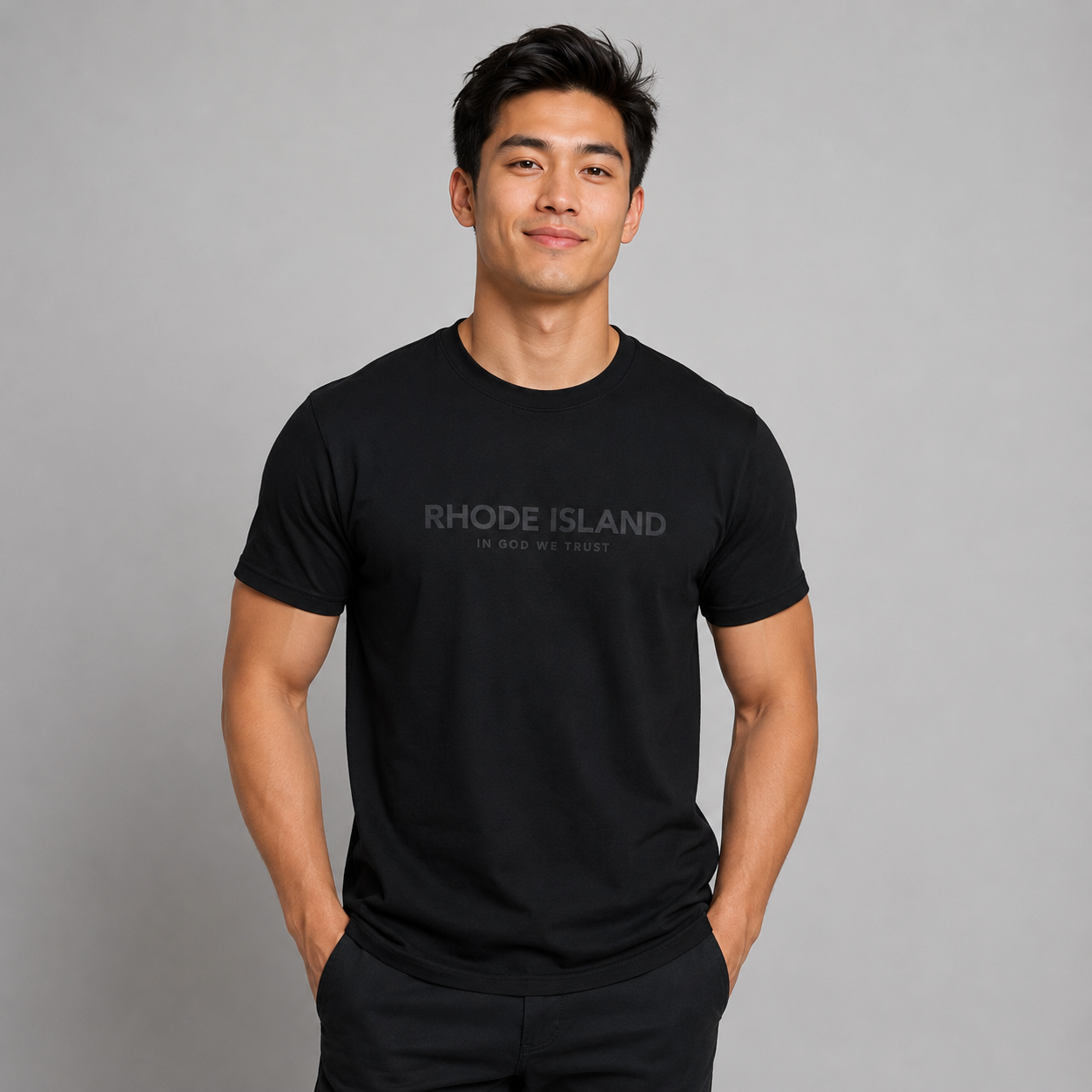 Rhode Island All State In God We Trust Front Design Unisex Everyday Tee