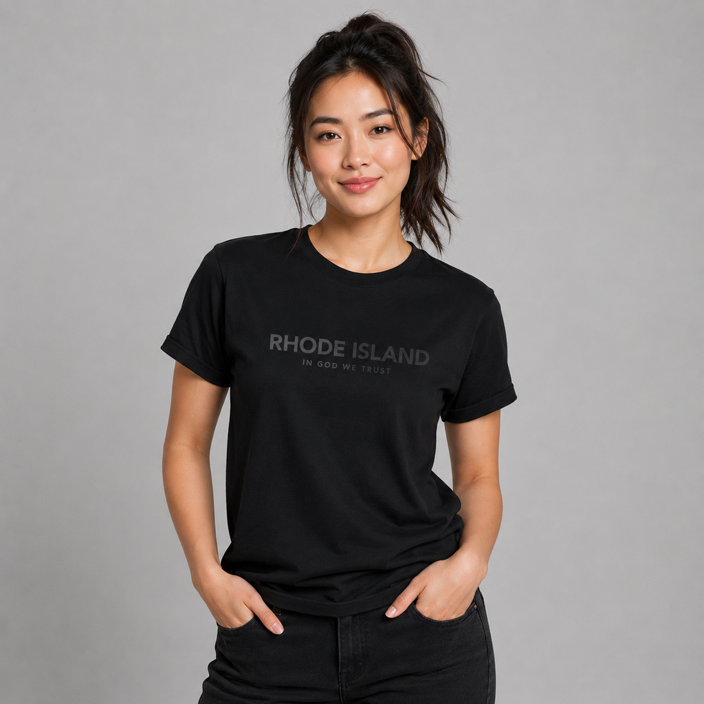 Rhode Island All State In God We Trust Front Design Unisex Everyday Tee