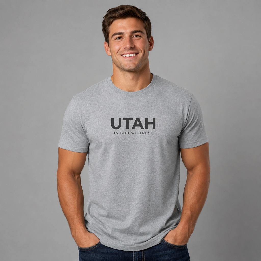 Utah All State In God We Trust Front Design Unisex Everyday Tee