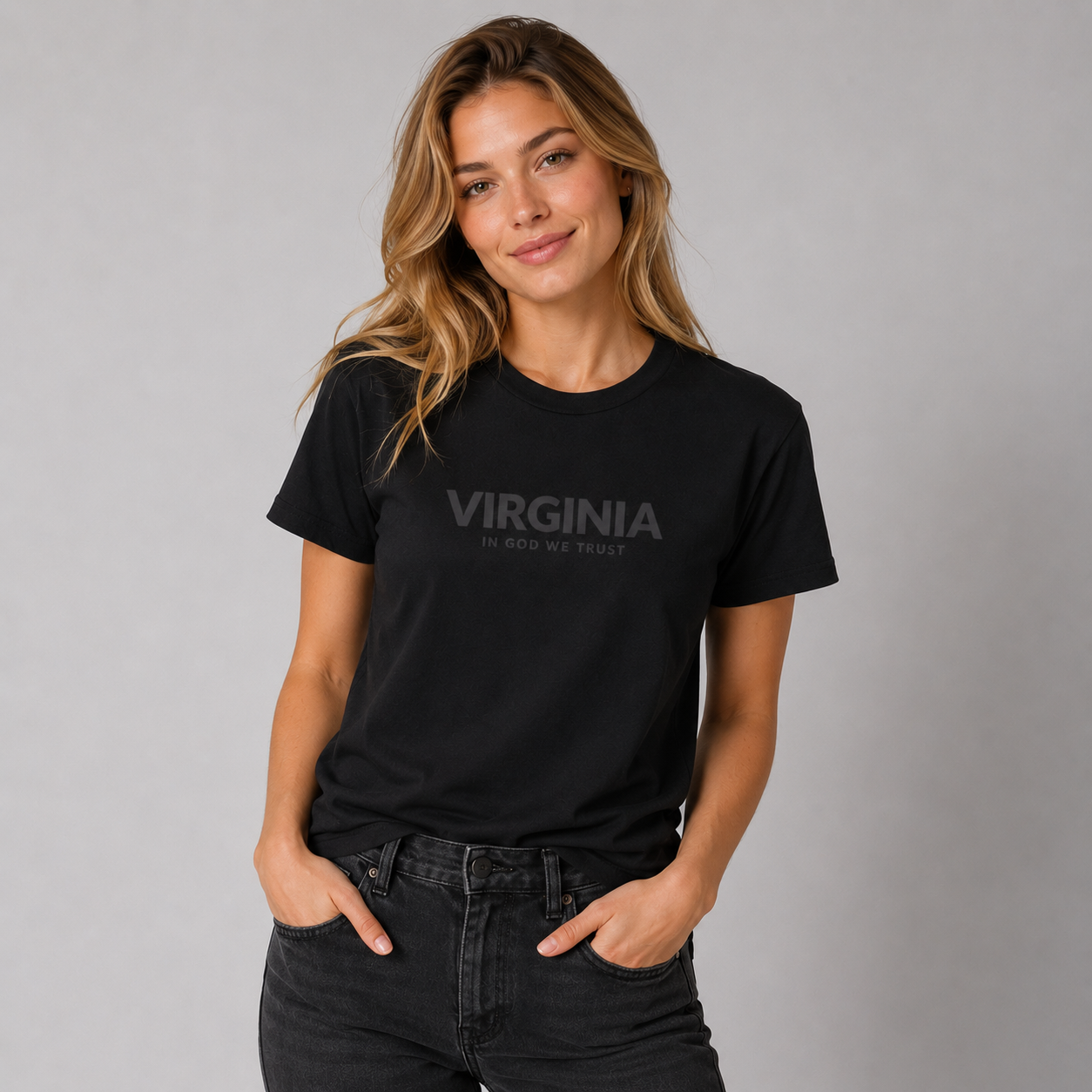 Virginia All State In God We Trust Front Design Unisex Everyday Tee