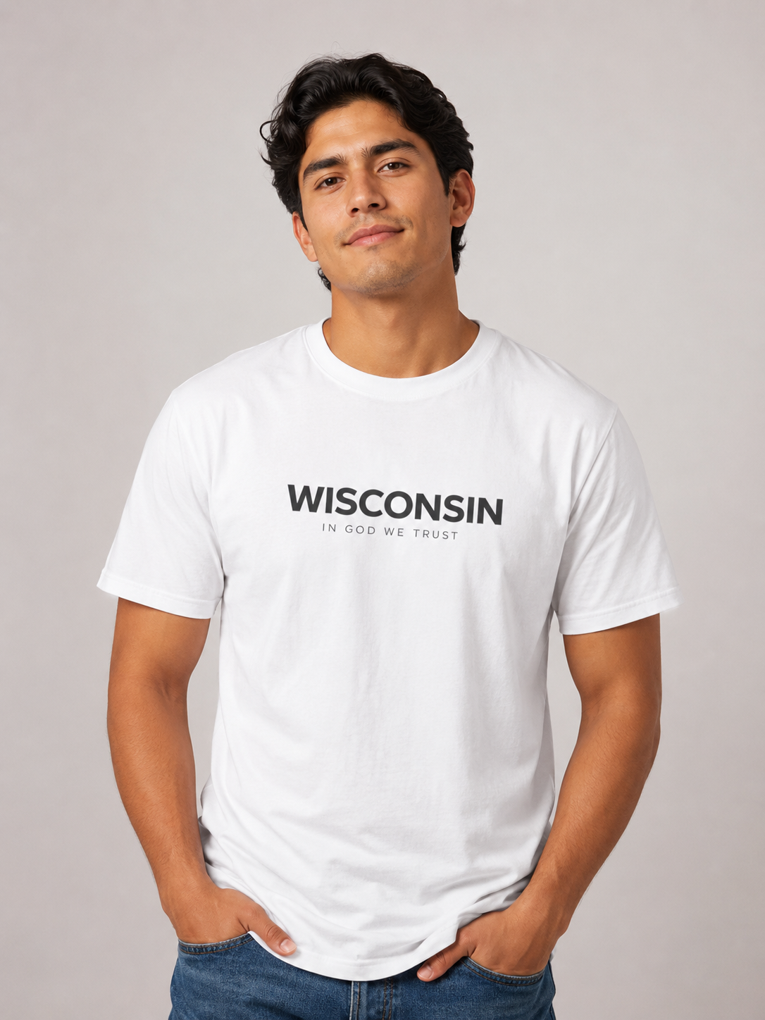 Wisconsin All State In God We Trust Front Design Unisex Everyday Tee