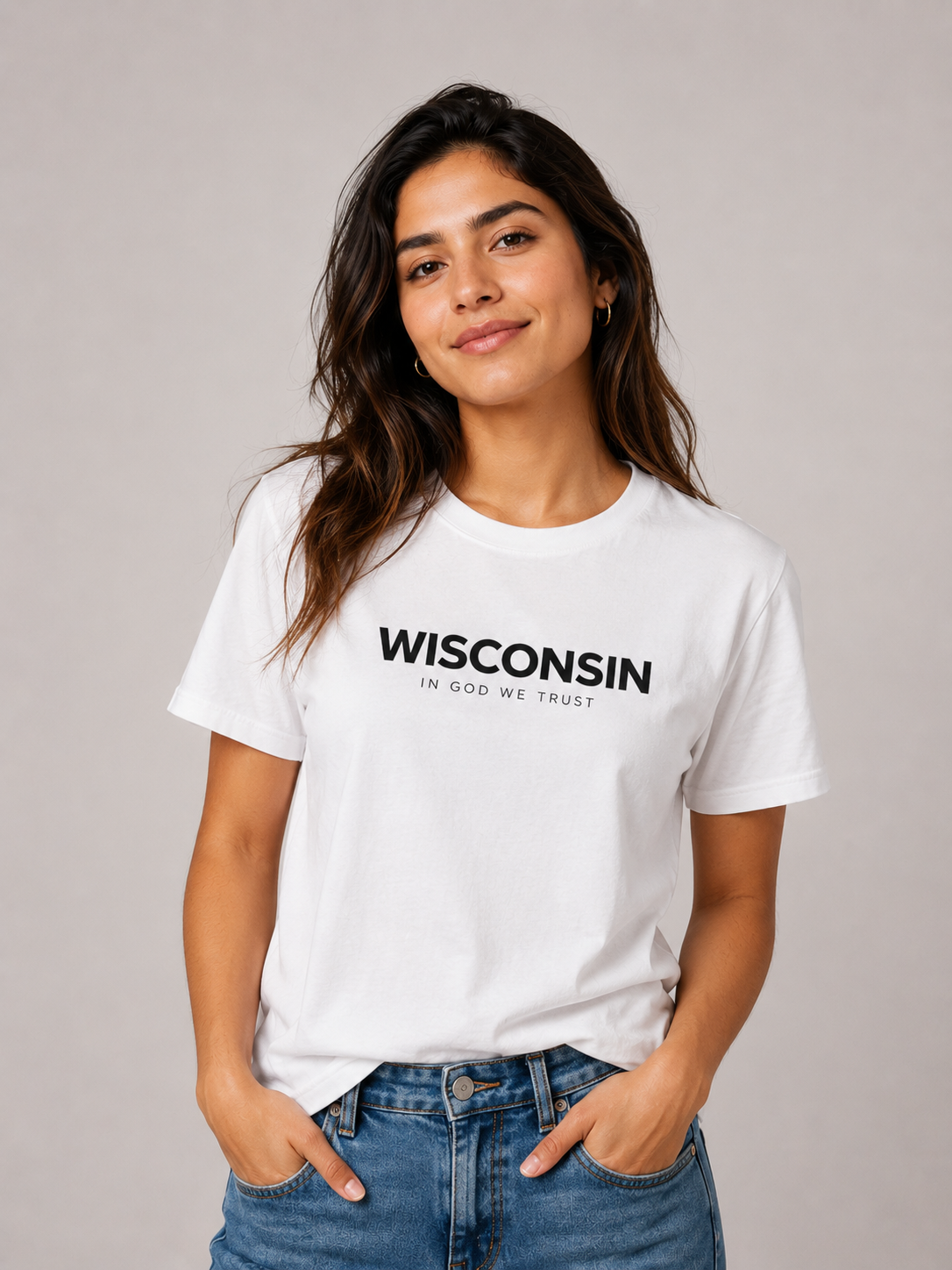 Wisconsin All State In God We Trust Front Design Unisex Everyday Tee