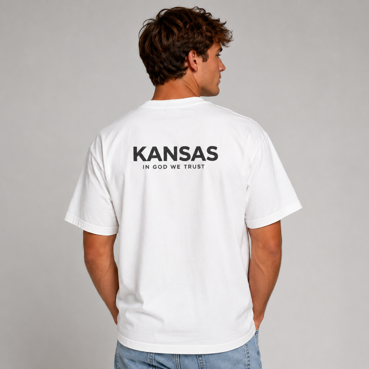 Kansas All State In God We Trust Unisex Max Heavyweight Short Sleeve