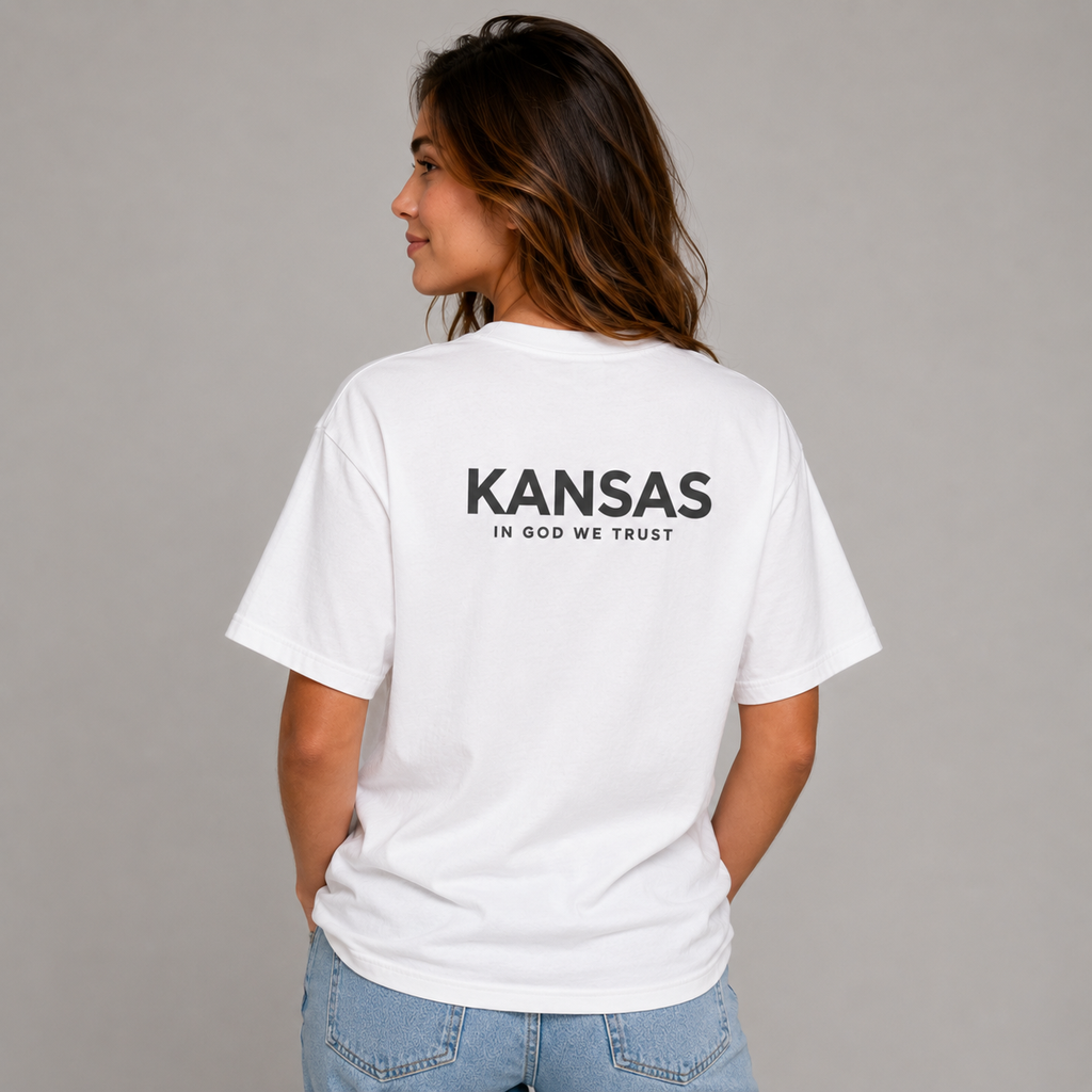 Kansas All State In God We Trust Unisex Max Heavyweight Short Sleeve
