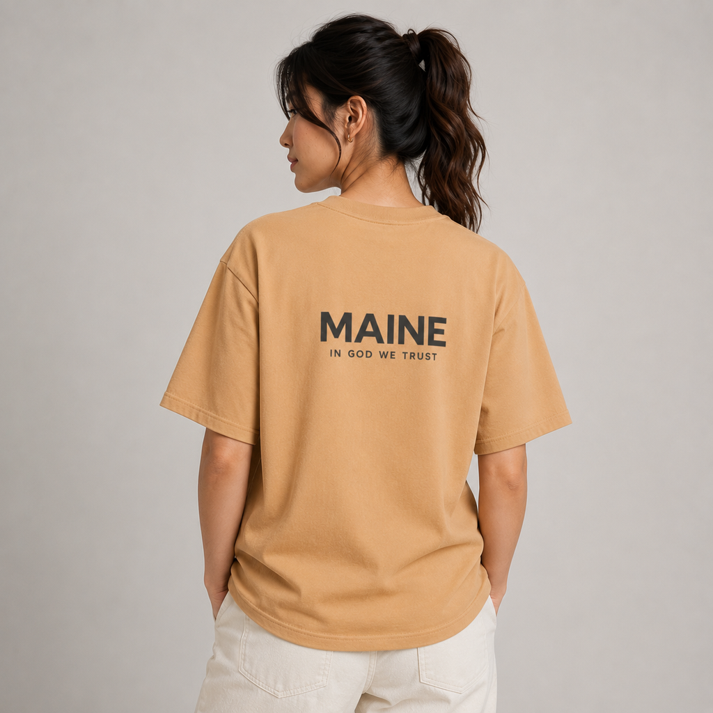 Maine All State In God We Trust Unisex Max Heavyweight Short Sleeve