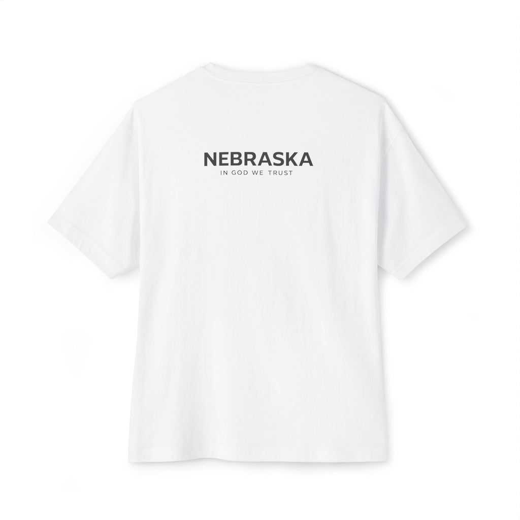 Nebraska All State In God We Trust Unisex Casual Oversized Boxy Tee