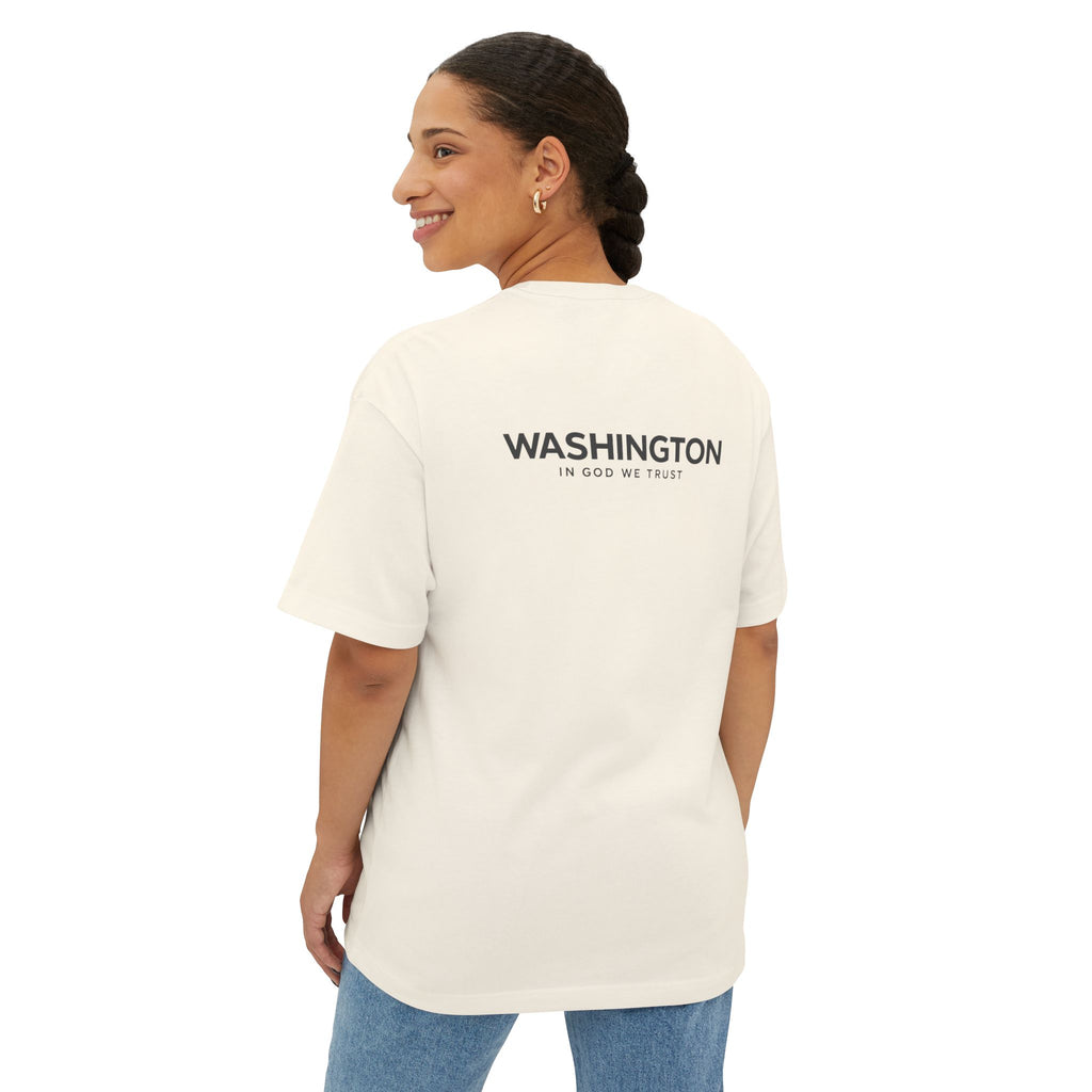 Washington All State In God We Trust Unisex Casual Oversized Boxy Tee