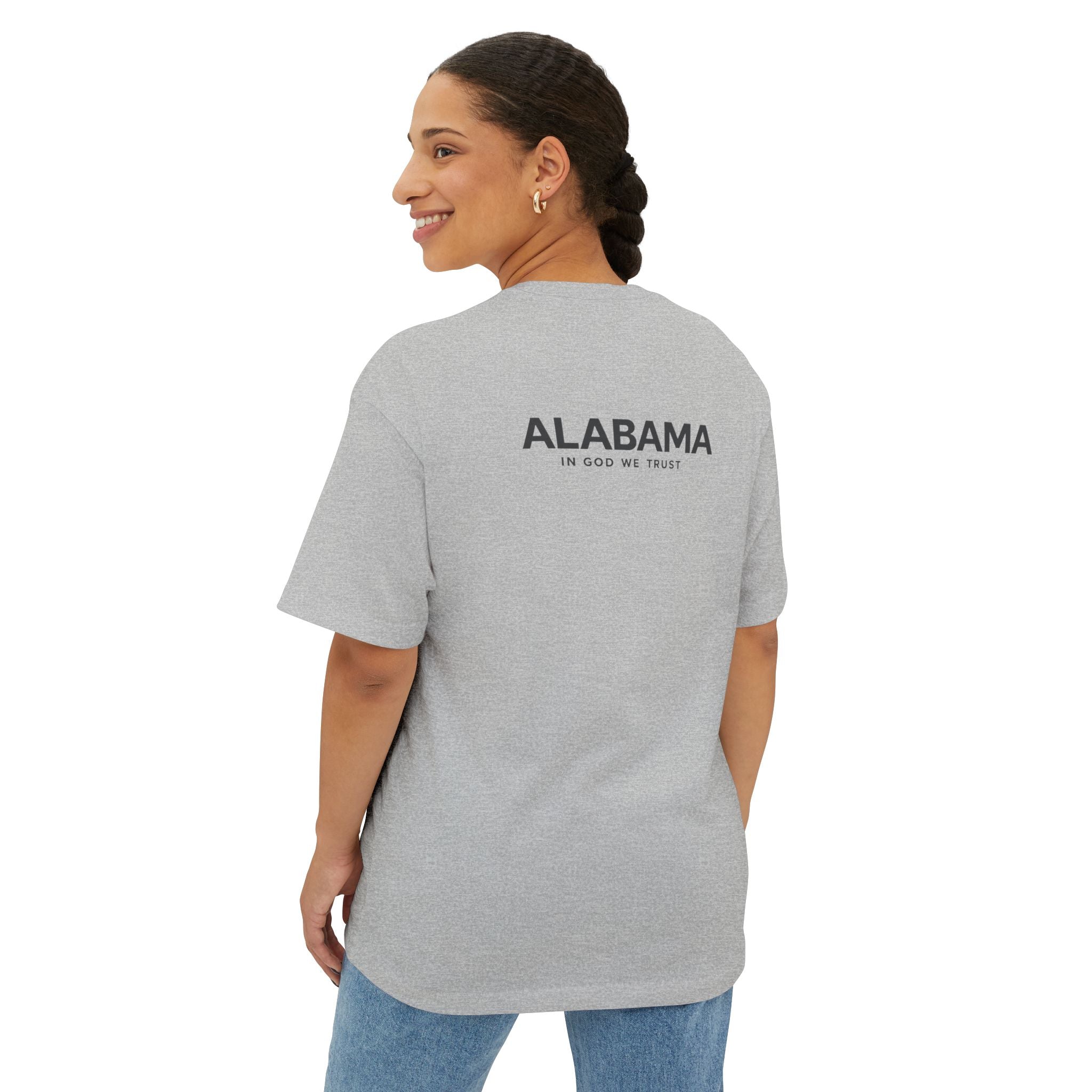 Alabama All State In God We Trust Unisex Casual Oversized Boxy Tee
