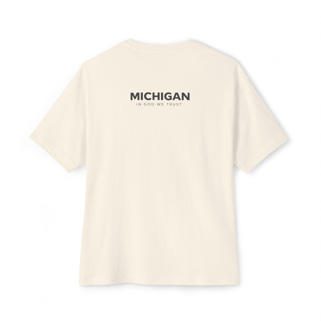 Michigan All State In God We Trust Unisex Casual Oversized Boxy Tee
