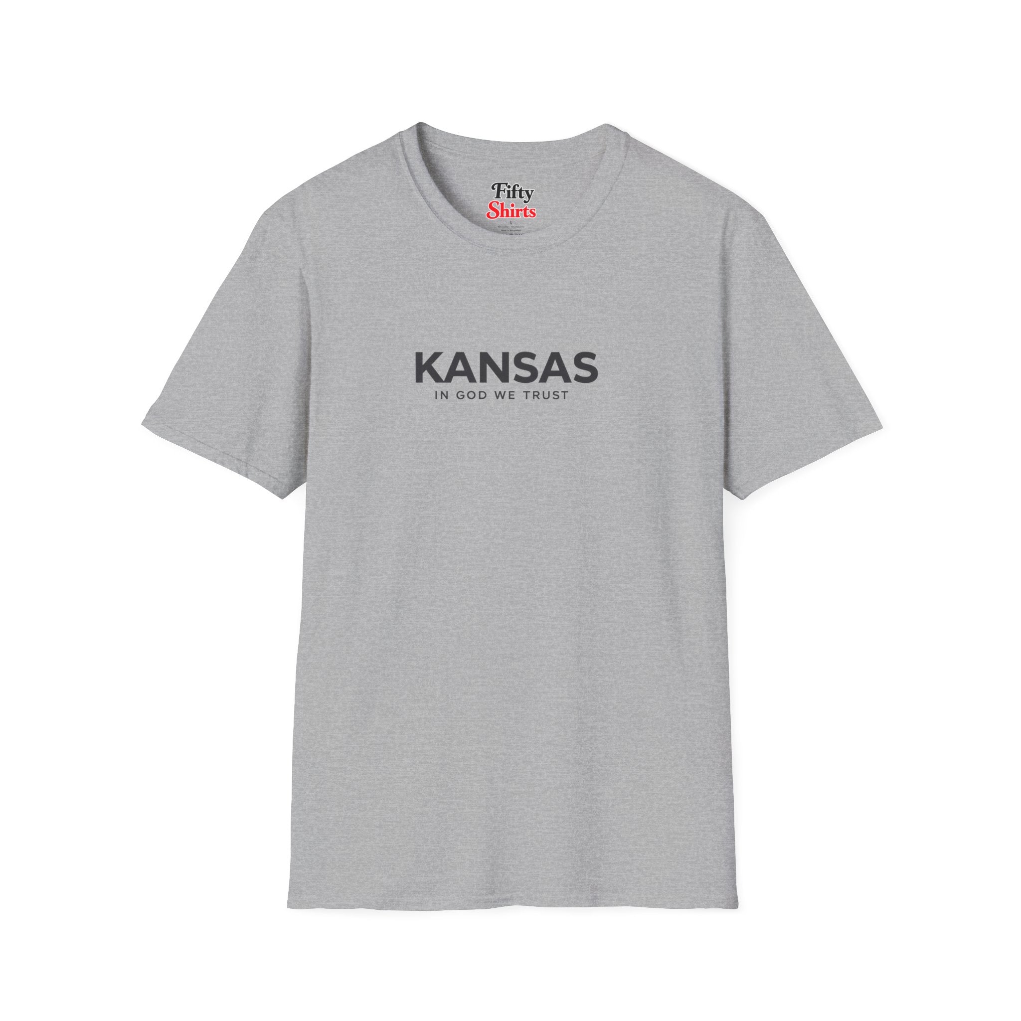 Kansas All State In God We Trust Front Design Unisex Everyday Tee