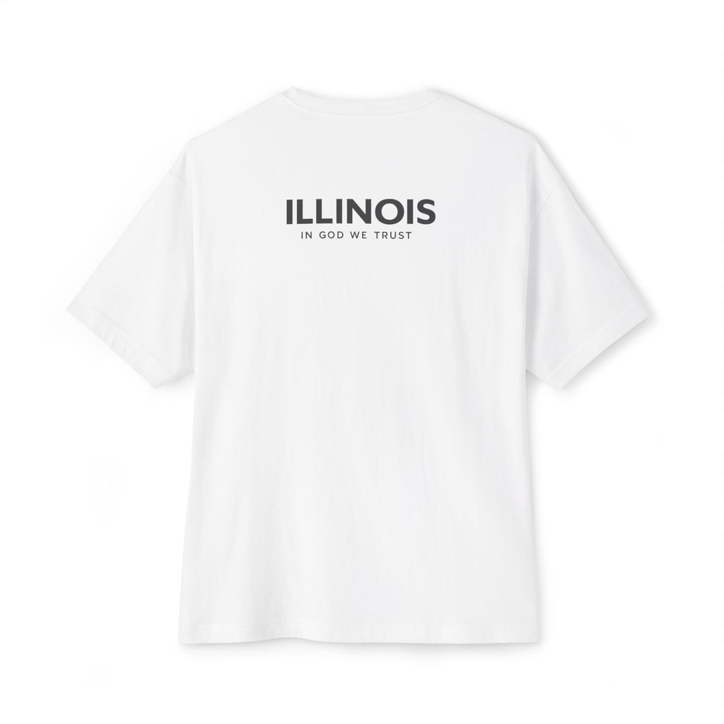 Illinois All State In God We Trust Unisex Casual Oversized Boxy Tee