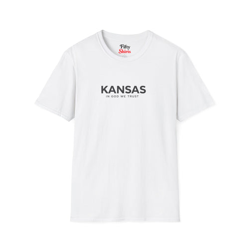 Kansas All State In God We Trust Front Design Unisex Everyday Tee