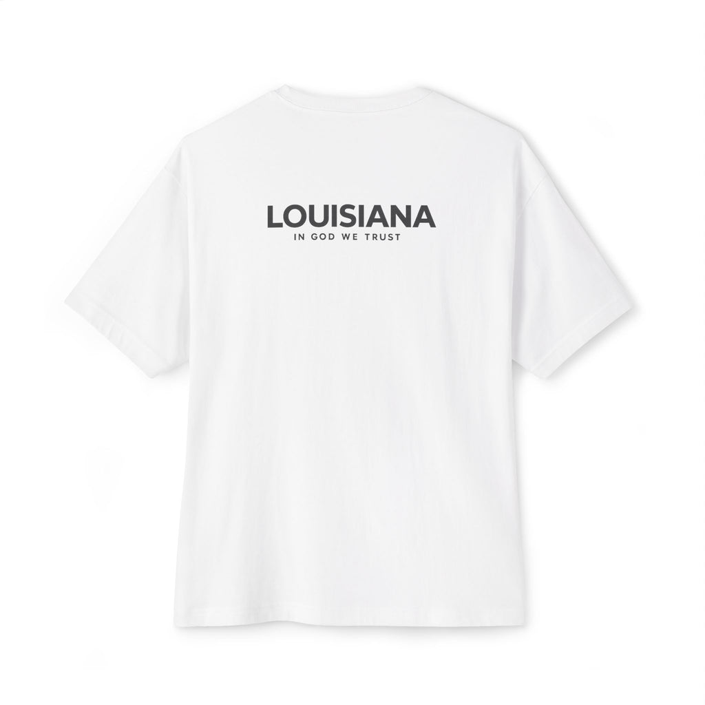 Louisiana All State In God We Trust Unisex Casual Oversized Boxy Tee