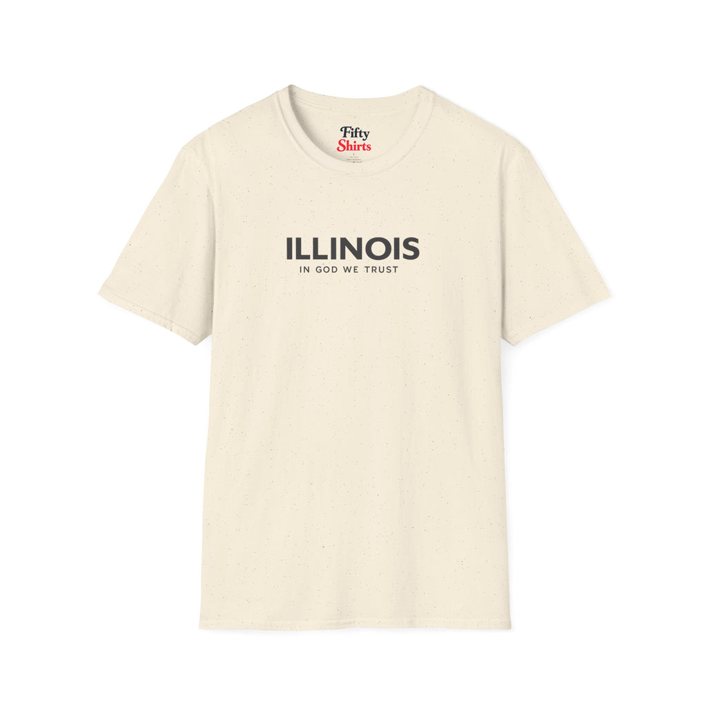 Illinois All State In God We Trust Front Design Unisex Everyday Tee