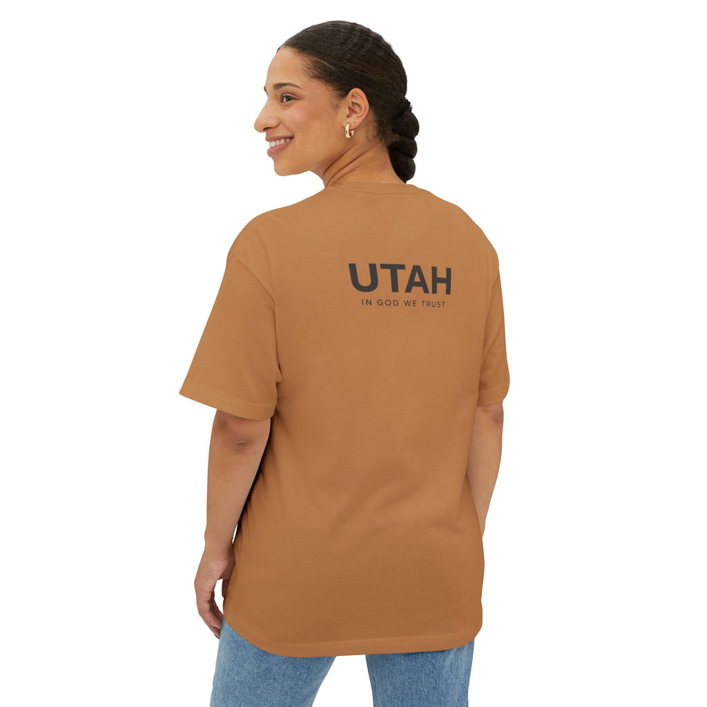 Utah All State In God We Trust Unisex Casual Oversized Boxy Tee
