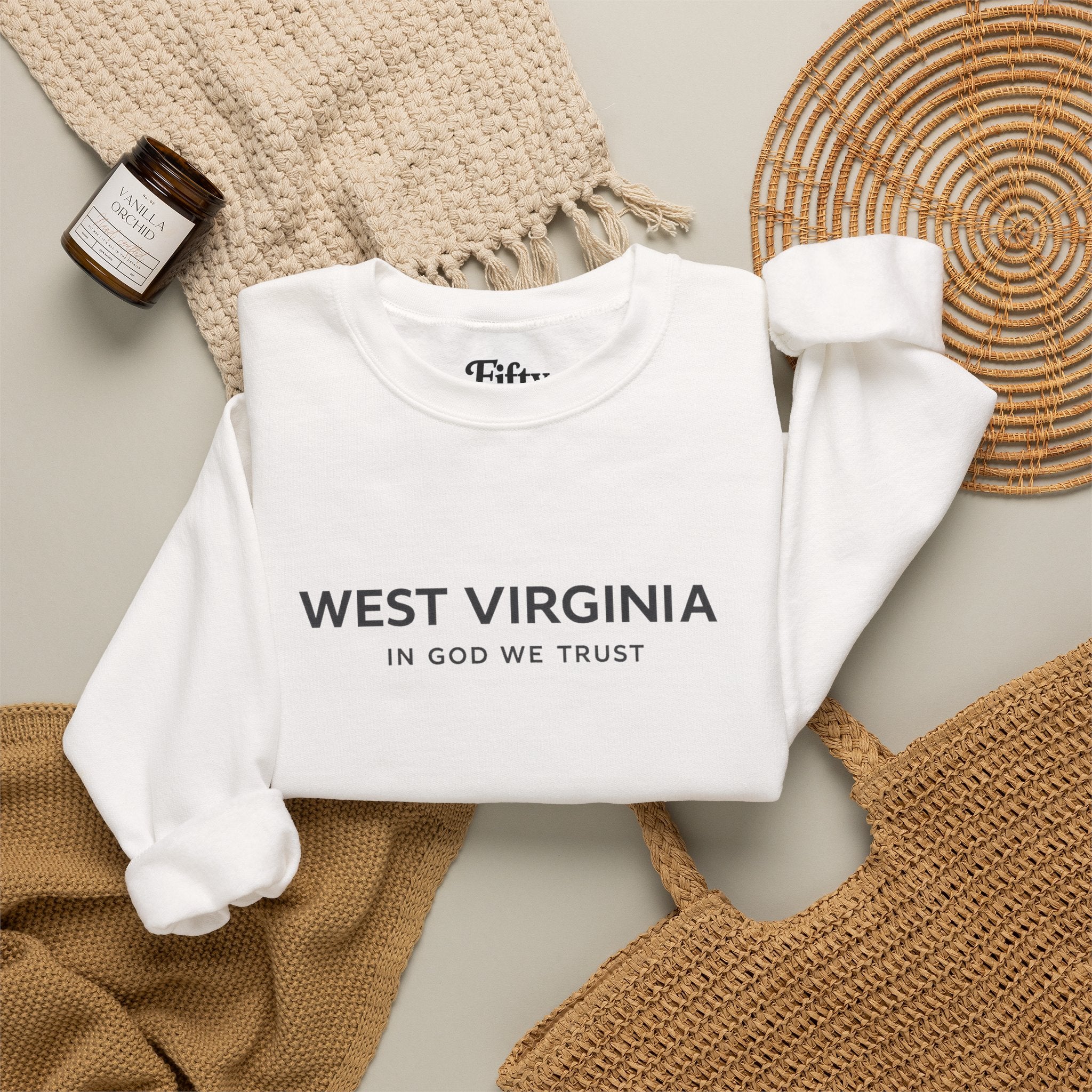 West Virginia All State In God We Trust Unisex Crewneck Sweatshirt