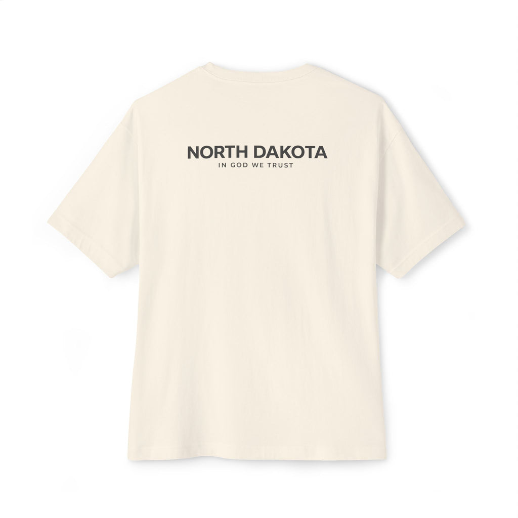North Dakota All State In God We Trust Unisex Casual Oversized Boxy Tee